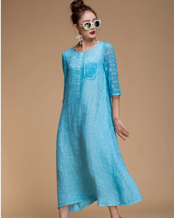 Minimal Sky Blue Long Skirt