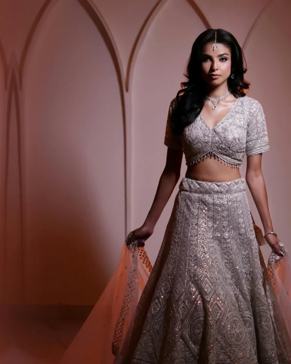 Bridal Pearl White Lehenga